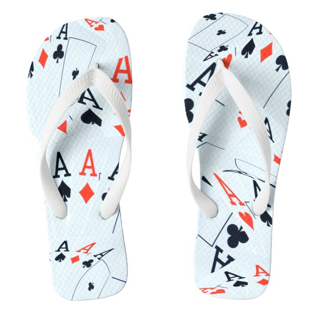 "Deck of Destiny: Layered Aces in a Poker Shuffle" Jandals (Footbed)