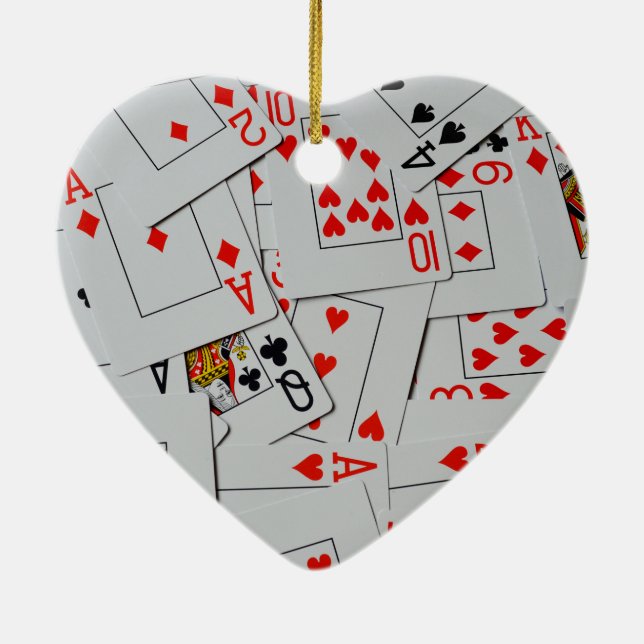 Deck Of Scatter Playing Cards Pattern, Ceramic Tree Decoration (Back)