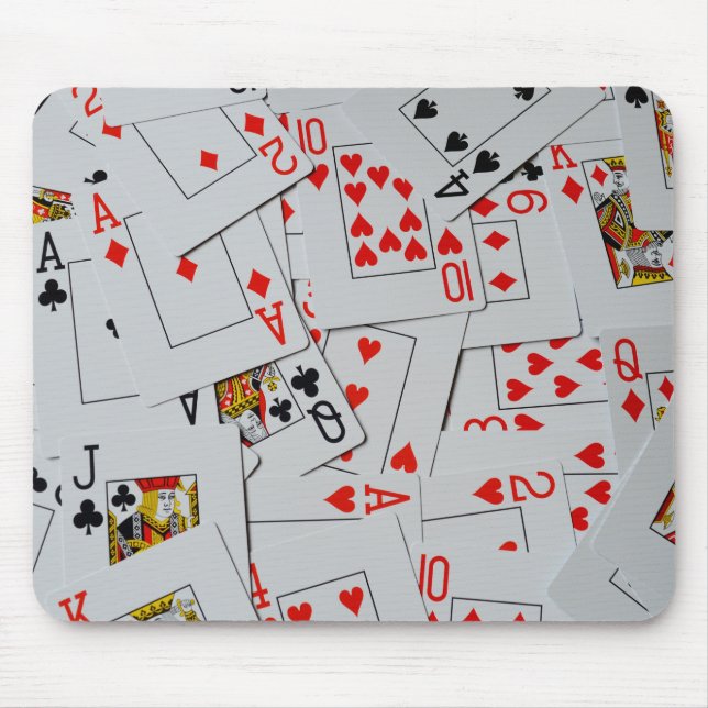 Deck Of Scatter Playing Cards Pattern, Mouse Pad (Front)