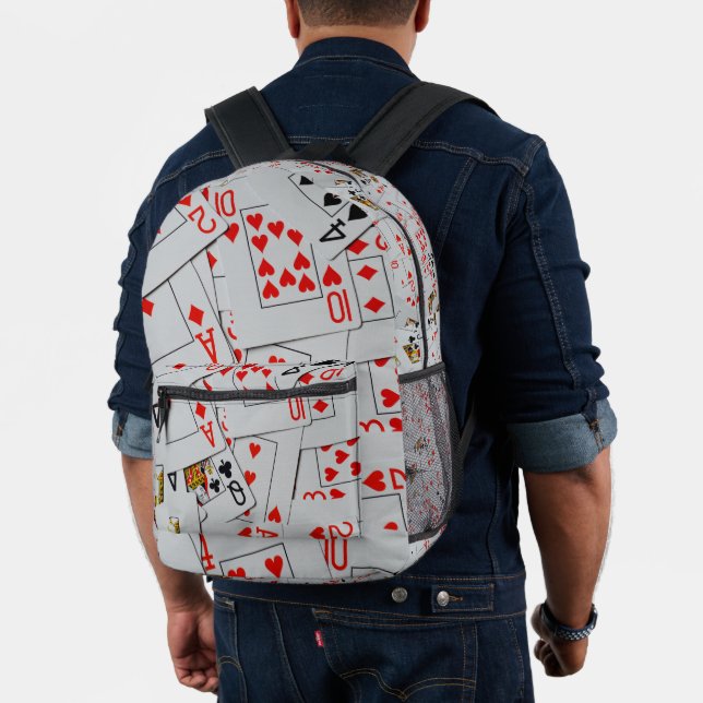 Deck Of Scatter Playing Cards Pattern, Printed Backpack (Insitu (Model))
