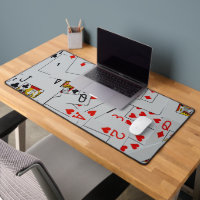 Deck Of Scattered Playing Cards, Desk Mat