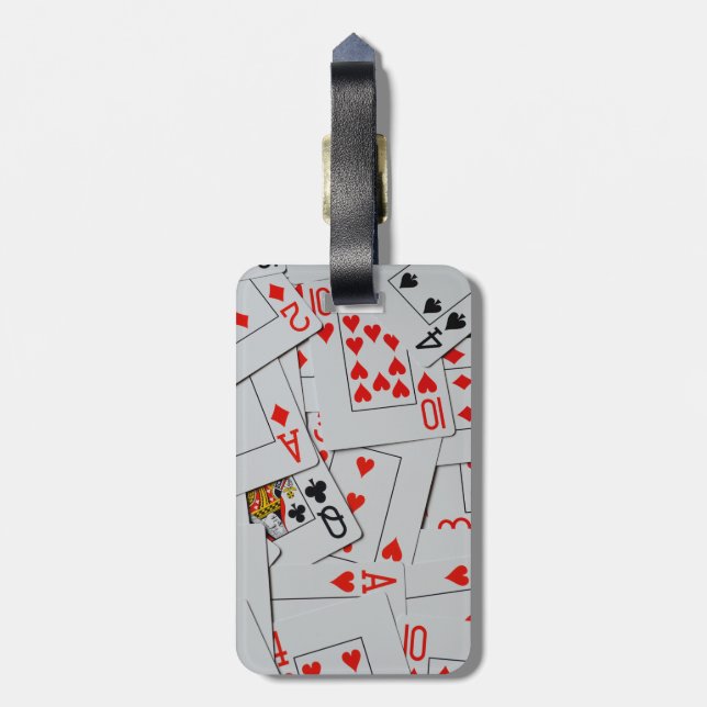 Deck Of Scattered Playing Cards Pattern, Luggage Tag (Back Vertical)