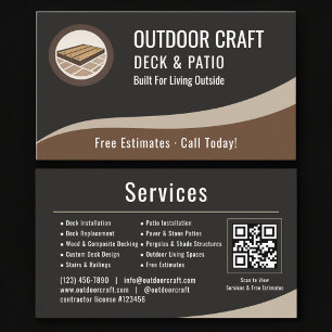 Deck & Patio QR Code Professional Business Card