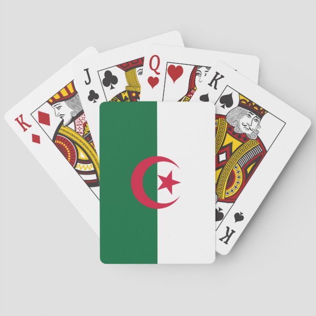 Deck Playing Cards with Flag of Algeria (Back)