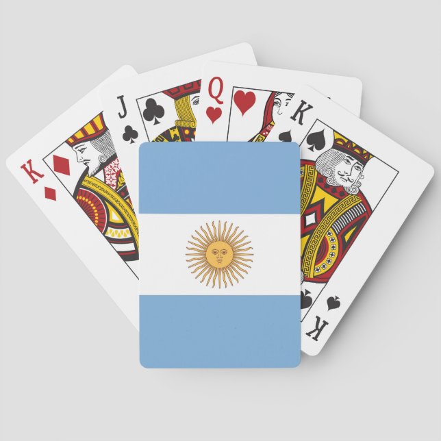 Deck Playing Cards with Flag of Argentina (Back)