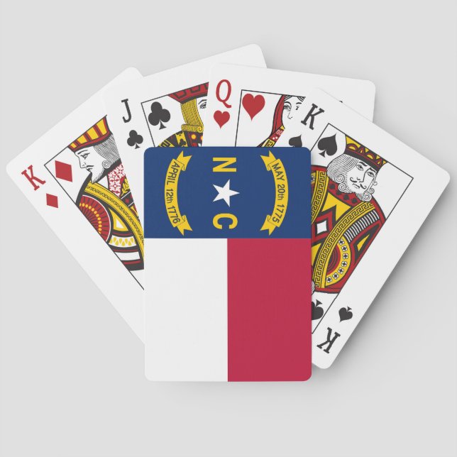 Deck Playing Cards with Flag of North Carolina, US (Back)