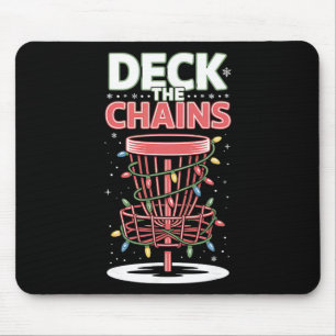 Deck The Chains Disc Golf Christmas Sket Holiday L Mouse Pad