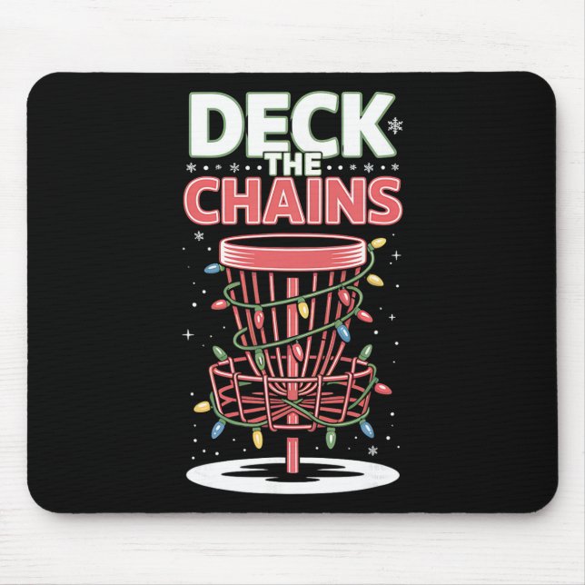 Deck The Chains Disc Golf Christmas Sket Holiday L Mouse Pad (Front)