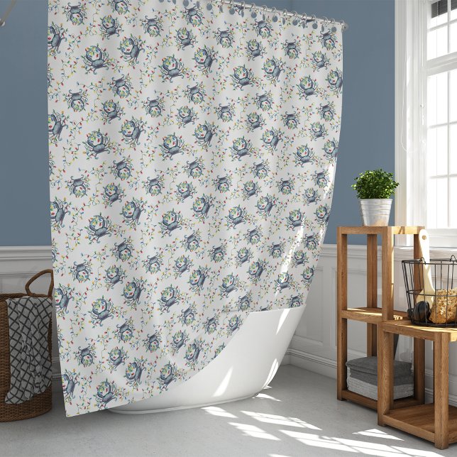 Deck the Claws Coastal Crab Christmas Shower Curtain (Creator Uploaded)