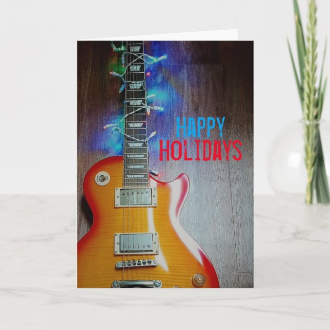 Deck the Guitar Holiday Card (Front)