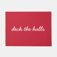 Deck The Halls Christmas Holiday Simple Script Red