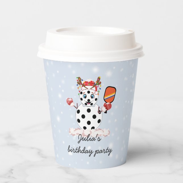 Deck the Halls Christmas Pickleball Tournament Paper Cups (Front)