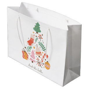 Deck The Halls Christmas Tree  Large Gift Bag