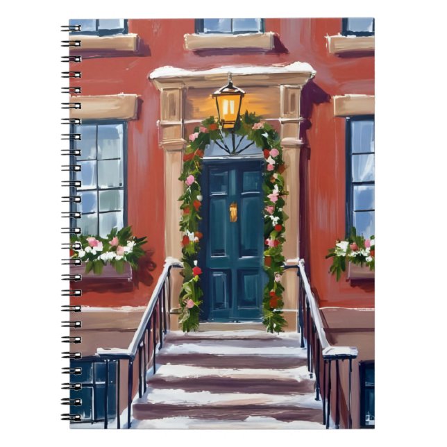 Deck the Halls | City Christmas Brownstone Notebook (Front)