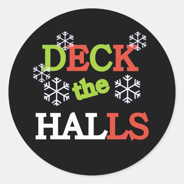 Deck the Halls Classic Round Sticker (Front)