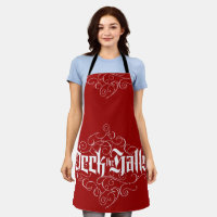 Deck The Halls Elegant Christmas Calligraphy Red