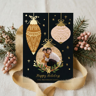 Deck The Halls Elegant Hanging Photo Ornaments