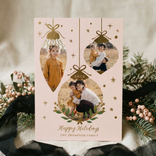 Deck The Halls Elegant Hanging Photo Ornaments