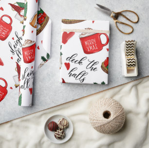 Deck The Halls Fun Food Christmas Wrapping Paper