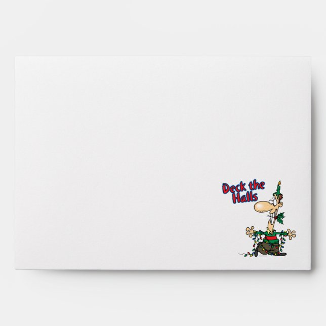 deck the halls funny christmas cartoon envelopes (Front)