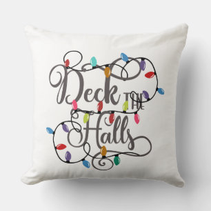 deck the halls holiday lights Christmas Cushion