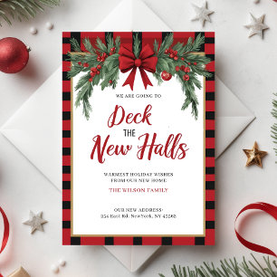 Deck The Halls New Address Moving Holiday Card