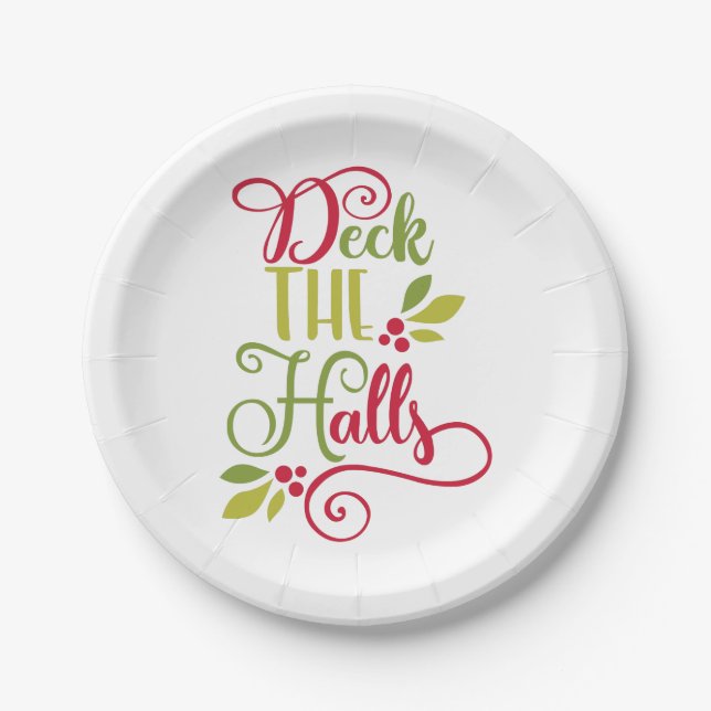 deck the halls paper plate (Front)