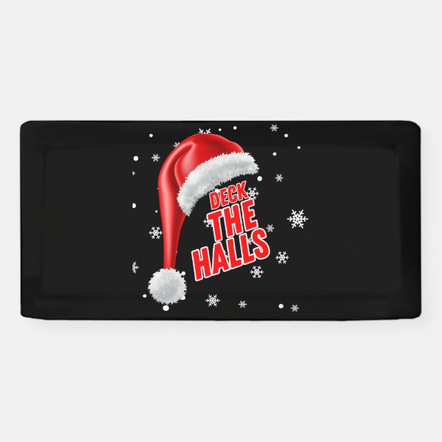 Deck The Halls Snow Collection 2x1 Vinyl Banner (Horizontal)