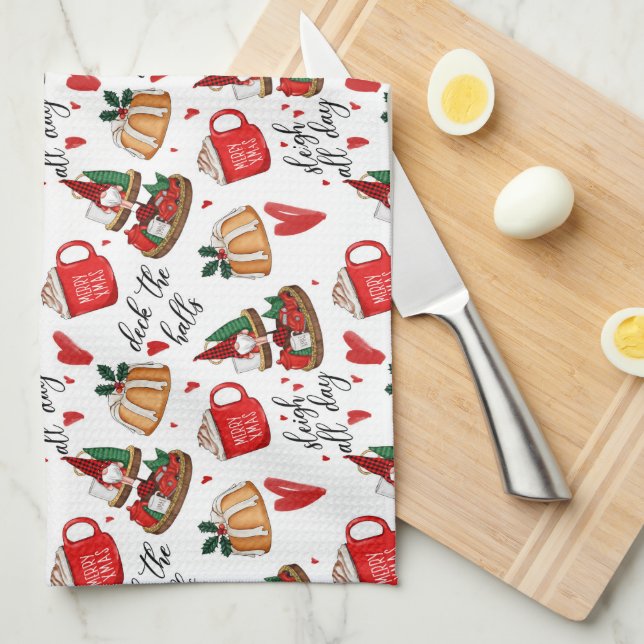Deck The Halls Tea Towel (Quarter Fold)
