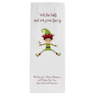 Deck the Halls Wine Funny Wine Wine Gift Bag