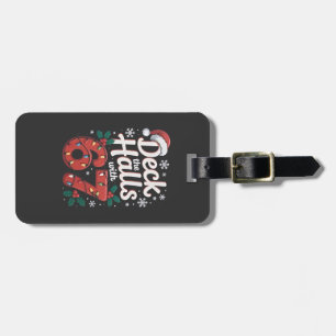 Deck the Halls With 6 7 Funny Christmas Six Seven Luggage Tag