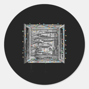 Deck The Halls With Guns &amp; Ammo (on Back)  Classic Round Sticker