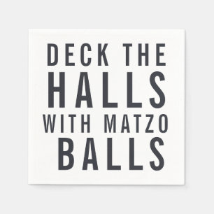 Deck the Halls with Matzo Balls   Hanukkah Napkin