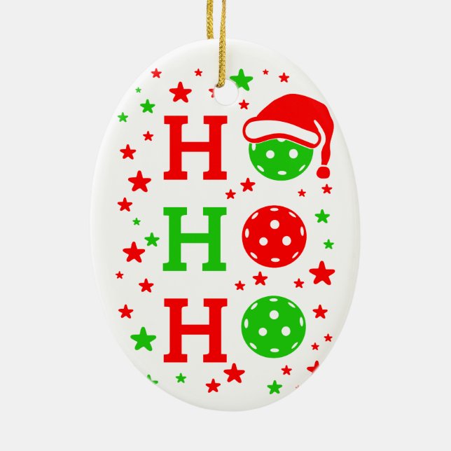 Deck the Halls with Pickleballs Christmas Ceramic Tree Decoration (Back)