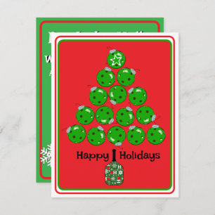 Deck the Halls with Pickleballs Christmas Party Invitation