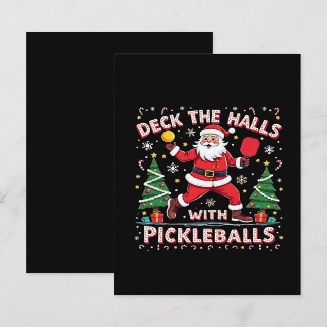 Deck The Halls With Pickleballs  Enclosure Card (Front/Back)