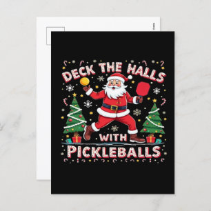 Deck The Halls With Pickleballs Holiday Postcard