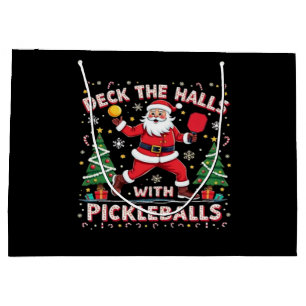 Deck The Halls With Pickleballs  Large Gift Bag