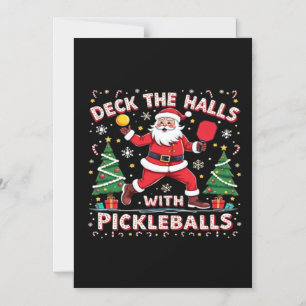 Deck The Halls With Pickleballs Magnetic Invitation