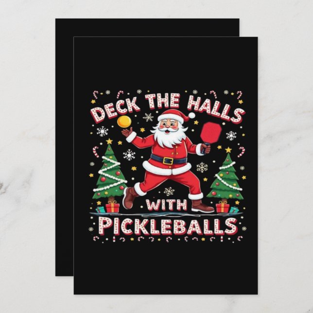 Deck The Halls With Pickleballs  Save The Date (Front/Back)