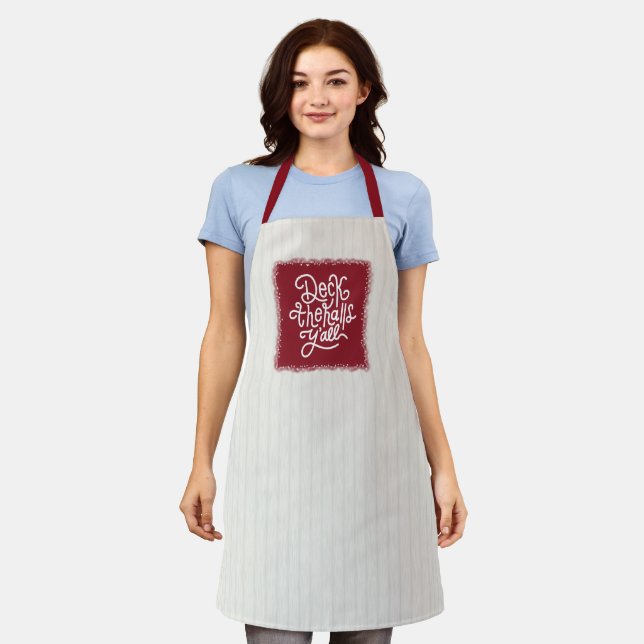 Deck the Halls Y'all Apron (Worn)