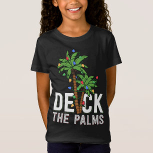 Deck The Palm Tree Lights Tropical Hawaii Family C T-Shirt