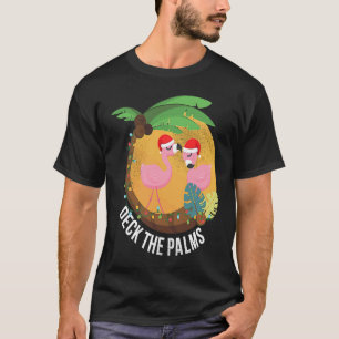 Deck the Palms Flamingo Christmas T-Shirt