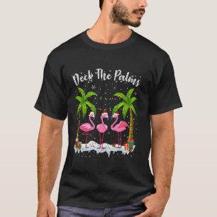 Deck the Palms Flamingo Tropical Christmas Lights  T-Shirt