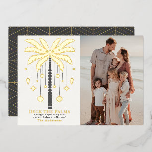 Deck the Palms Golden Palm Tree Christmas Photo