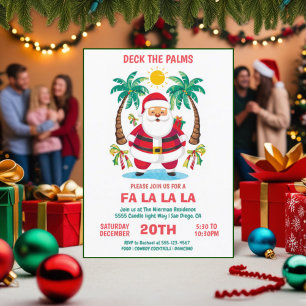 Deck the Palms Tropical Christmas Party Invitation