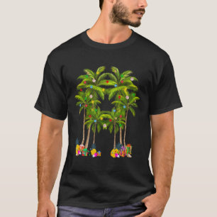 Deck The Palms Tropical Hawaii Christmas In July S T-Shirt
