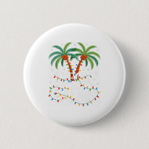 Deck The Palms Tropical Hawaii Christmas Palm Tree 6 Cm Round Badge