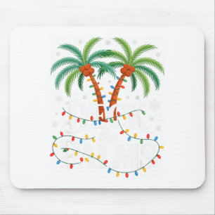 Deck The Palms Tropical Hawaii Christmas Palm Tree Mouse Pad