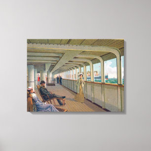 Deck View of the Patricia, Hamburg-America Line Canvas Print